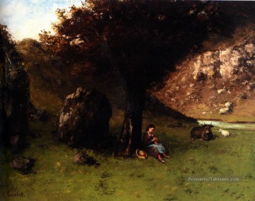  petite Galerie - La Petite Bergere La jeune bergère réaliste peintre Gustave Courbet